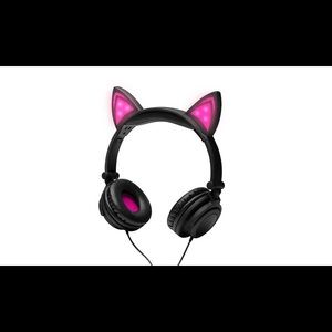 LED Light Up Foldable Cat Ear Headphones